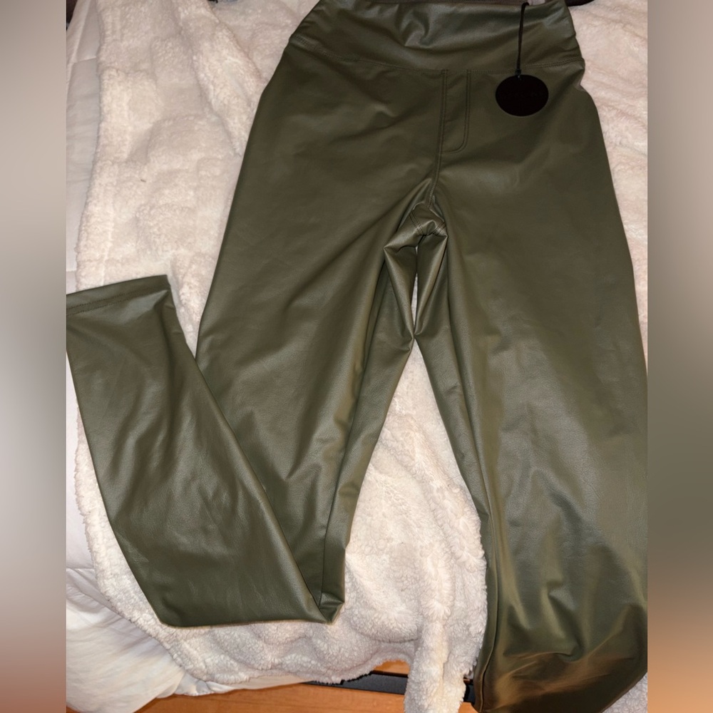 Aerie Sage Leather Leggings